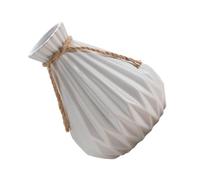 Ipetboom 1pc Simple Ceramic Flower Vase with Hemp Rope Unique Centerpiece Decor for Home Office Indoor Decoration Modern Minimalism Design Chic White Bud Vase for Dried Flowers
