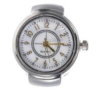Ipetboom 1pc Stylish Ring Watch for Women and Men Quartz Finger Jewelry with Numbers Fashionable Mini Design Present Choice Elegant Silver Color