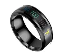 Ipetboom 1Pc Unisex Temperature Display Finger Ring Creative Couple Jewelry Elegant Black Design for Anniversaries and Engagements for Loved Ones