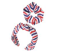 Ipetboom 1set American Flag Band Scrunchies for Women Knotted Hair Tie Ponytail Holder Accessories for Girls Ladies