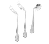 Ipetboom 1set Angled Eating Spoon and Fork for Elderly Ergonomic Design for -Feeding Right Hand Forks Left Hand Spoon and Comfortable Cutlery for Assisted Eating