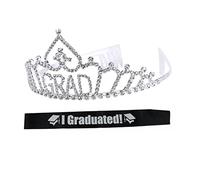 Ipetboom 1set Graduation and Sash Celebrations Satin Etiquette Belt for Graduation Parties Includes Elegant Rhinestone Decor for Prom and Events