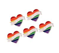 Ipetboom 1set Rainbow Color Brooch for Lgbtq Pride Events Creative Love Corsage Dress Breastpin Accessory for Casual Wear Weddings and Celebrations 5pcs