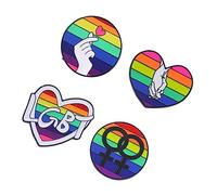 Ipetboom 1set Rainbow Pattern Brooches Badges for Gay Pride Fashionable Decorative Pins for Clothing Bags Scarves Creative Lgbt Accessory for Events and Everyday Wear 4pcs