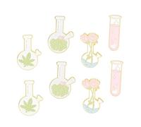 Ipetboom 1set Test Tube Brooch Aesthetic Chemistry Experiment Pins Unique Medical Label Lapel Accessories for Coats Bags Hats Durable Eye Catching Design 8pcs