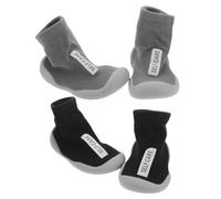 Ipetboom 2 Pairs Breathable Walking Shoes Soft Sole Socks Non-slip Floor Socks for Newborn Boys First Steps Indoor Outdoor Safety