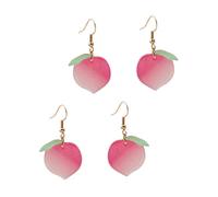 Ipetboom 2 Pairs Creative Acrylic Lady Peach Earrings Lightweight Fruit Studs for Women Daily Wear Girlfriends Daughters Bridesmaids
