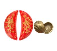 Ipetboom 2 Pairs Divination Holy Cups Metal Design Feng Shui Supplies Temple Ornament with Smooth Carved Surface Material for Spiritual Use