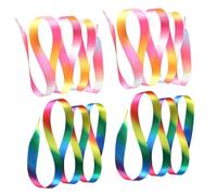 Ipetboom 2 Pairs Polyester Rainbow Shoelaces Flat Satin Shoe Ties for Sneakers Sports Shoes Canvas Trainers Bright Replacement Laces with Weave
