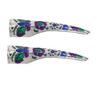 Ipetboom 2 Pcs Adjustable Vintage Qing Dynasty Style Fingernail Covers Fake Nail Rings for Women Stage Performance Cosplay Halloween Party Accessories