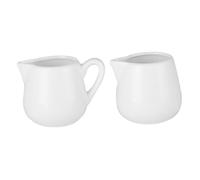 Ipetboom 2 Pcs Ceramic Milk Jug White Garland Cups Sauce Holders Creative Beverage Pitchers for Coffee Shops Home Use Simple Elegant Design