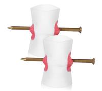 Ipetboom 2 Pcs Halloween Prank Props Nail Through Finger Fake Bloody Trick Safe Reusable Gauze Fit Various Finger for April Fool Party Entertainment