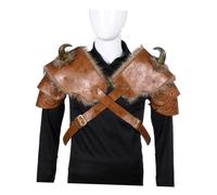 Ipetboom 2 Pcs PU Leather Viking Pauldrons for Men Medieval Costume Shoulder Armor for Outdoor Exhibition Larp and Halloween Cosplay Events