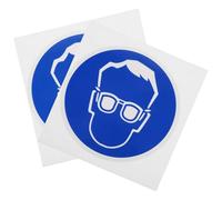 Ipetboom 2 Pcs Self Adhesive Wear Protective Goggles Safety Signs Stickers for Factory Use and Industrial Applications with Sturdy Pp and Synthetic Paper Material