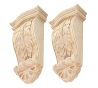 Ipetboom 2 Pcs Solid Wood Carved Corbel Rustic European Style Roman Column Beam Support Decorative Bracket for Home Living Dining Bedroom Ornaments