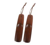 Ipetboom 2 Pcs Wooden Shoehorns with Leather Rope Practical Eco Friendly Shoe Extractors for Elderly and Pregnant Women Convenient Household Shoe Accessories to Protect and Random Color