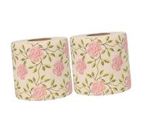 Ipetboom 2 Rolls Floral Toilet Paper Rose Pattern Printed Toilet Tissues Decorative Bathroom Pulp Tissue Hand Towels for Home Kitchen Office Party