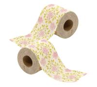 Ipetboom 2 Rolls Rose Print Bamboo Pulp Toilet Paper Floral Pattern Soft Decorative Tissue for Home Bathroom Kitchen Office Fade Resistant Romantic Design Sustainable and Gentle Skin