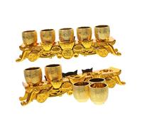 Ipetboom 2 Set Gold Mini Chalice Set with Altar for Temple Worship and Home Altars Compact Plastic Chalices with Elegant Finish Easy-Clean Offering Cups for Wine and Medieval Decor