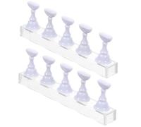 Ipetboom 2 Sets Acrylic Nail Practice Rack Magnetic Nail Tips Holder Stand Training and Improving Work Efficiency and Beginners
