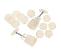 Ipetboom 2 Sets Mooncake Mold Press with Floral Patterns Versatile Baking Tool for Cookies Fondant Cupcakes DIY Traditional Mid-Autumn Festival Pastry Stamps