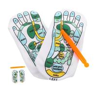 Ipetboom 2 Sets Reflexology Massage Socks with Acupressure Pattern and Elastic Fit for Adults Includes Massaging Sticks for Foot Pressure Point Therapy and Comfortable Warmth