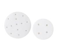 Ipetboom 200 Sheets Disposable Round Steamer Paper Liners, Perforated Silicone Oil Baking and BBQ Paper, 7.5Cm 14Cm Household Steamer Mats for Dim Sum and Food Steaming