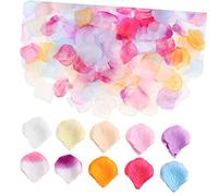 Ipetboom 2000pcs Mixed Colors Artificial Rose Petals for Wedding Party Decorations Lifelike Flower Petals for Valentine's Day Aisle Centerpieces Bridal Shower and Romantic Events