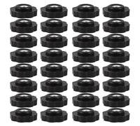Ipetboom 200pcs Black M4 Star-shaped Adjustable Clamping Knobs with Plastic through Hole Handles, Knurled Thumb Screw Nut Set for Workshop and Industrial Equipment