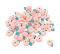 Ipetboom 200pcs Polymer Clay Fruit Spacer Beads with Direct Hole for DIY Bracelet Necklace Jewelry Making Cute Apple Charms Craft Accessories for Back to School Party Supplies