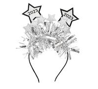 Ipetboom 2023 Headband Head Band Headbands Hair Ribbons 2023 Head Hoops Sequin Hair Band Party Headdress New Year Hair Hoops Star Hair Hoops Glitter Headband Greeter Silver