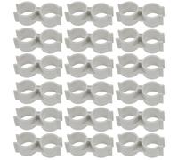 Ipetboom 20pcs Beige Double Pipe Clamp Broom Handle Connector Clips, Plastic Tube Holder Replacement Parts for Home Cleaning Tools and Dustpan Poles, 25mm Inner Diameter