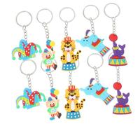 Ipetboom 20Pcs Cartoon Keychains Carnival Circus Theme Keyring for Bags Lightweight Backpack Decor Cute Clown Elephant Seal Tiger More for Women and Party Favors