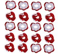 Ipetboom 20pcs Christmas Hair Scrunchies Flannel Ponytail Holders for Women Stretchy Hair Ropes for Festive Parties and