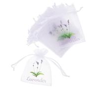 Ipetboom 20pcs Flower Drawstring Bags Empty Organza Pouches for Lavender Herbs Spices Versatile Mesh Storage for Jewelry and Items Elegant White Design