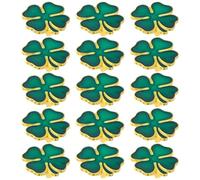 Ipetboom 20pcs Four-leaf Clover Brooch St Patrick's Day Clover Leaf Brooch Pin for Women Girls Vintage Flower Shamrock Pin Lucky Decor