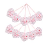 Ipetboom 20pcs Heart-shaped Mini Greeting Cards and Love Paper Tags for Valentine S Day Wedding Presents White Creative Heart Wishing Cards with Pink Ribbon for Candy Bags and Birthday