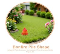 Ipetboom 20Pcs Miniature Resin Campfire Bonfire Model Small Dollhouse Fire Pit Decoration for Micro Landscape and DIY Home Décor Accents