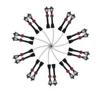 Ipetboom 20pcs Miniature Street Light Models with LED Bulbs Black Dollhouse Lamps with Floral Wreaths and Play Installation for Micro Landscape Ornaments and Home Decor