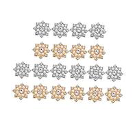 Ipetboom 20pcs Rhinestone Pearl Flower Case Favors Gold Decor Patch Snowflakes Men Balls for Foil Charms Music Stickers Brooch Confetti Globes Phone Shell Decor Silver Sequin Clear Crystal
