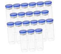 Ipetboom 20pcs Small Glass Vials Transparent Reusable Sample Bottles with Caps for Essential Oils Powder Liquids Storage Compact Travel for Pharmaceutical and Chemistry Use