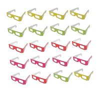 Ipetboom 20Pcs Viewing Glasses Set Lightweight Cardboard Frame Eyewear for Movies Games Parties with Red Yellow Green Pink Colors