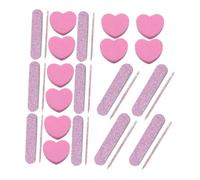 Ipetboom 20sets Nail Tools Kit Nail Buffer Blocks Polishing Strips and Heart-shaped Sponge File for Manicure and Multi-functional