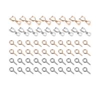 Ipetboom 220Pcs DIY Jewelry Making Claw Clasps and Sheep Eye Self-Tapping Screw Eye Hooks Set in Gold and Silver for Crafting Accessories and Fastening