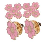 Ipetboom 24pcs Flower Brooch Pins Cherry Blossom Enamel Lapel Pins Cute Floral Alloy Badge For DIY Backpacks Jackets Clothes Bags Hat Decoration