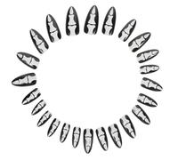 Ipetboom 24pcs Gothic Press-on Nails Women's Halloween Nails Fake Nails Kit Gothic Style Nail Decorations