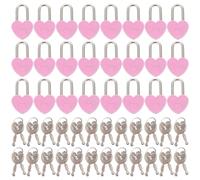 Ipetboom 24Pcs Mini Heart Shape Padlocks with Keys, Small Metal Diary and Travel Locks, Multi-Functional Mini Locks for Luggage, Storage Boxes, and Stationery