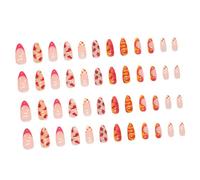 Ipetboom 24pcs Press On False Nails Set Medium Waterdrop Shape Fake Nail Tips Cute Fruit Design Detachable Women’s DIY Manicure for Daily Wear