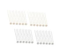 Ipetboom 24pcs U Shaped Pearl Rhinestone Hairpins for Women Bridal Hair Sticks in Silver and Rose Gold Elegant Wedding Hair Accessories for Bridesmaids and Daily Wear