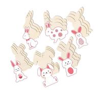 Ipetboom 24Pcs Unfinished Wooden Bunny Cutouts DIY Easter Pendants Natural Wood Rabbit Crafts for Spring Party Decorations Family Painting Activity Safe Smooth Edges